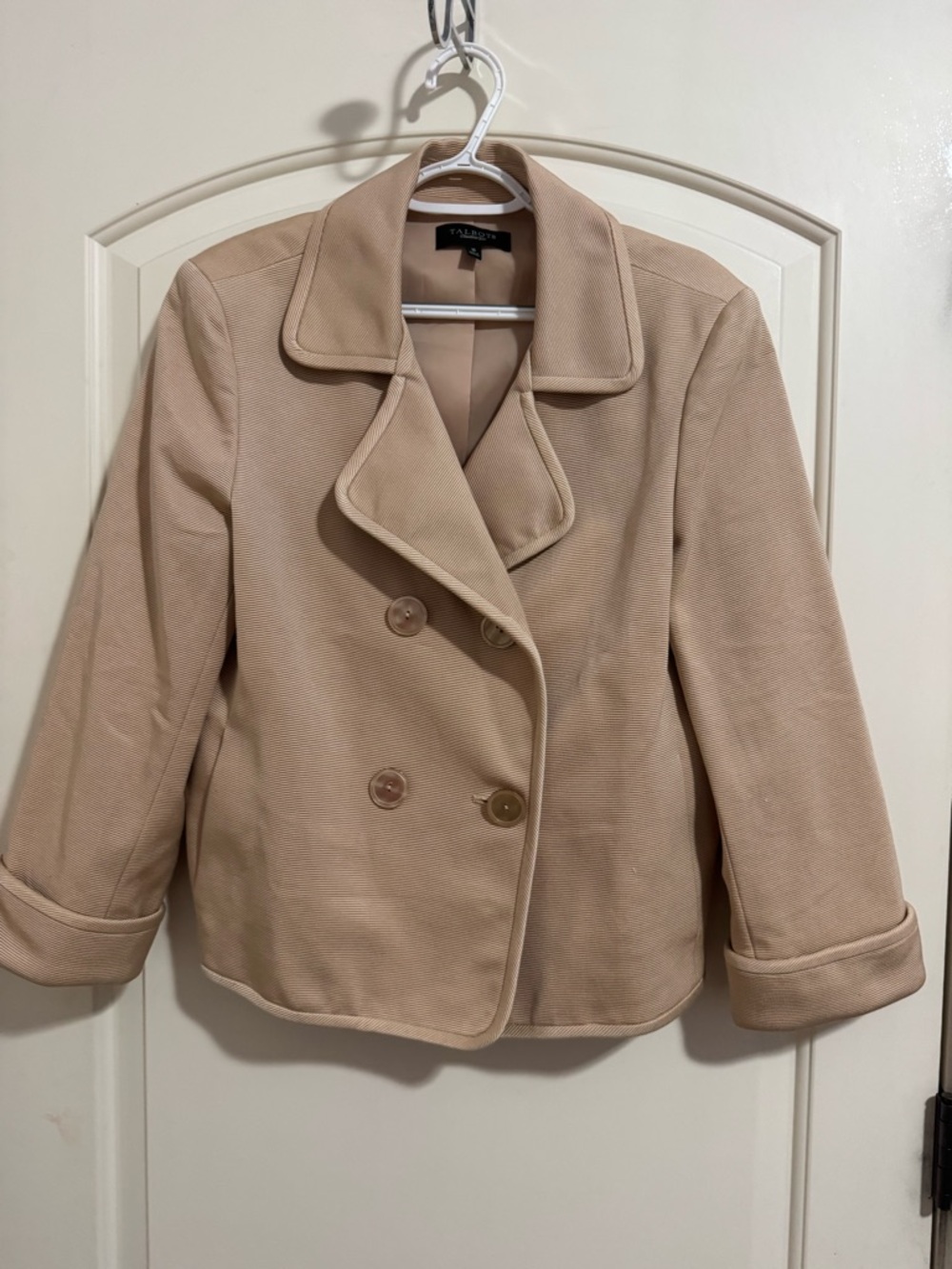 Talbots Women's Tan Double-Breasted Blazer